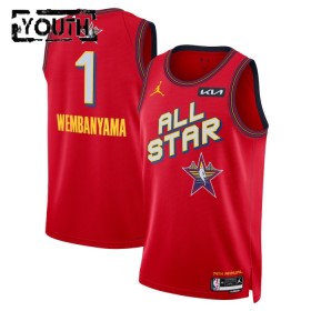 Camiseta Niños NBA All-Star 2025 Victor Wembanyama Jordan Rojo Swingman